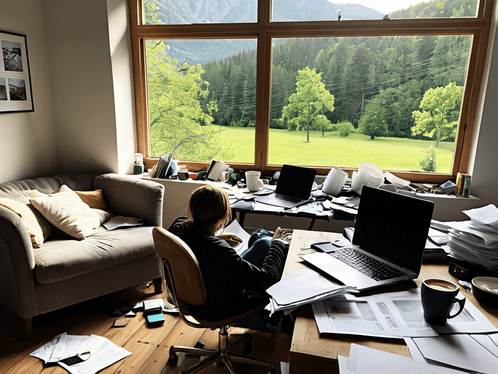 Work From Home Burnout concept photo