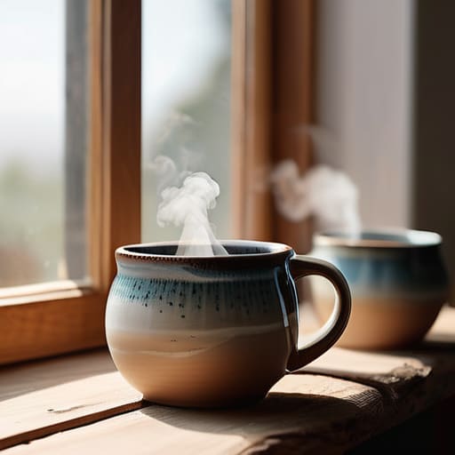 Handcrafted ceramic mug, a vessel for warmth.